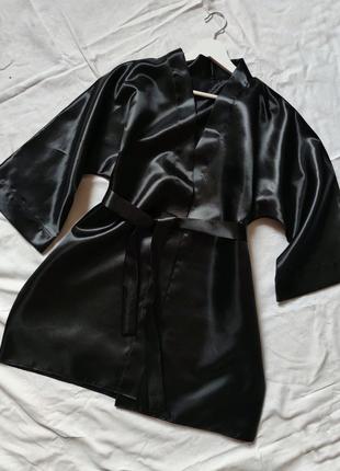 Халат кимоно, домашний халат, чёрный халат3 фото
