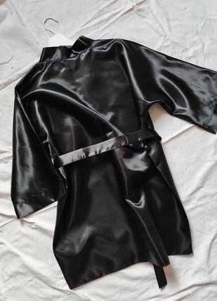 Халат кимоно, домашний халат, чёрный халат4 фото