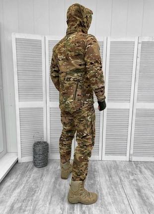 Тактичний костюм multicam softshell водонепроникний осінь військова форма мультикам софтшел демісезонна на флісі з капюшоном6 фото