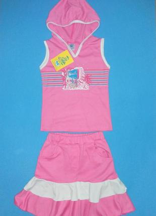 Летний комплект костюм для девочки майка и юбка на рост 86-92 см.