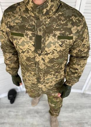 Бушлат зімовий піксель статутний уставний куртка військова зима з капюшоном грета силікон