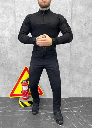 Форма полиции черная костюм тактический черный ubacs убакс и штаны рип стоп2 фото