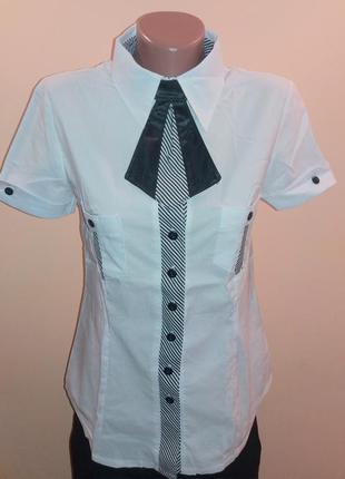 Блуза женская fashion с галстуком р.46 белый1 фото
