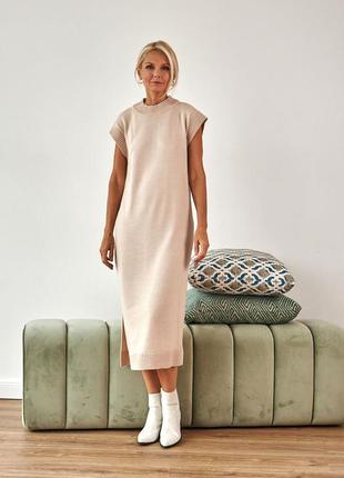 Женская вязаная длинная туника-жилет, модное легкое удлиненное платье-жилет2 фото
