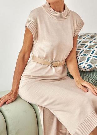 Женская вязаная длинная туника-жилет, модное легкое удлиненное платье-жилет7 фото
