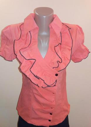 Блуза женская fashion с коротким рукавом р.42 коралл