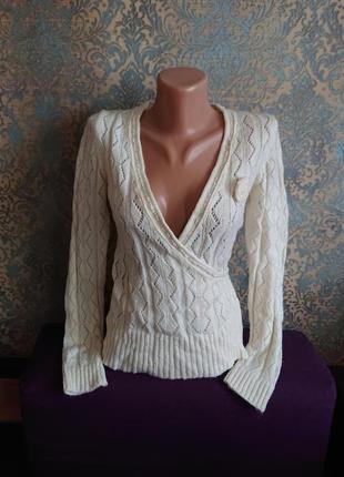 Женская кофта на запах р.42/44 джемпер пуловер свитер5 фото