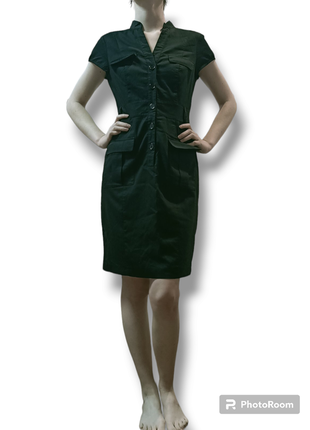 Платье платье h&amp;м, черная с пуговицами и карманами, короткий рукав, размер s1 фото