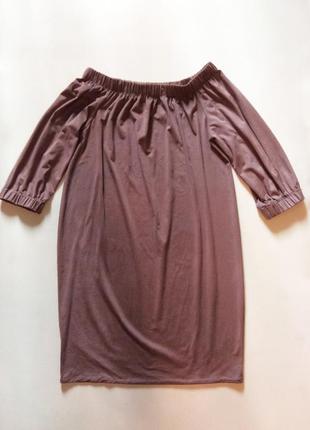 Бежево-розовое платье с черным атласным поясом, размер s3 фото