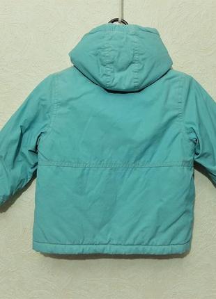 Детская куртка тёплая с капюшоном голубая осень / весна утеплитель на мальчика 1-2года8 фото