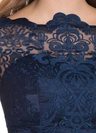 Королевское вечернее платье chi chi london благородного темно-синего цвета6 фото