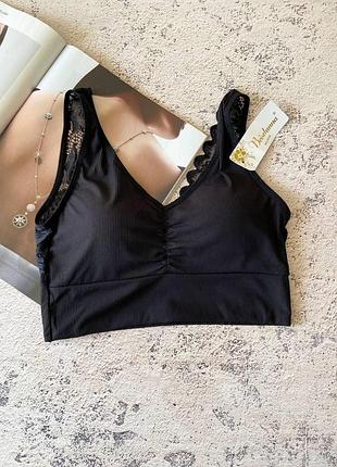 Чорний мереживний топік на чашку а/в