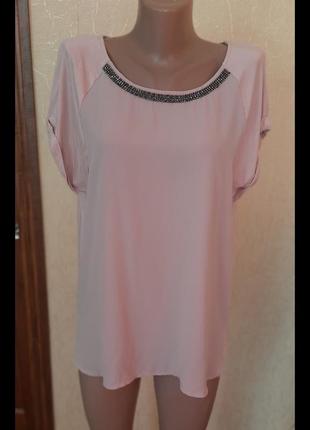 Нежная футболка блуза в пыльно розовом цвете woman1 фото