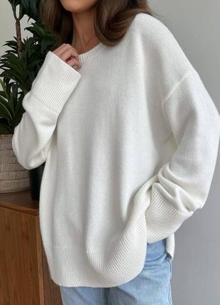 Женский свитер свободного стиля оверсайз.

в коллекции самые красивые оттенки: синий, травяной, серый, белый .8 фото