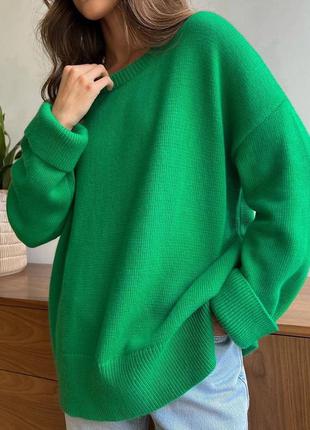 Женский свитер свободного стиля оверсайз.

в коллекции самые красивые оттенки: синий, травяной, серый, белый .5 фото