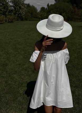 Сукня сарафан відкриті плечі оверсайз жатка коротка міні короткий рукав базова вільна пряма легка кльош1 фото
