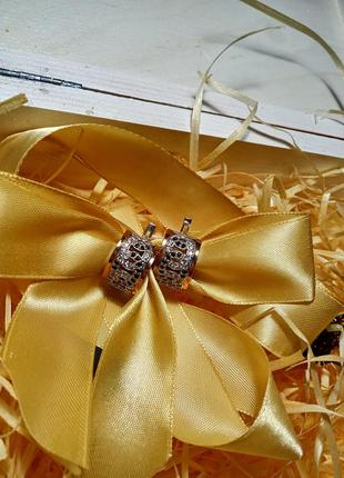 Великі сережки зі срібла і золота адріана3 фото
