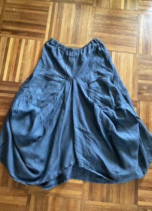 Лляна юбка спідниця бохо  італія m-xl1 фото