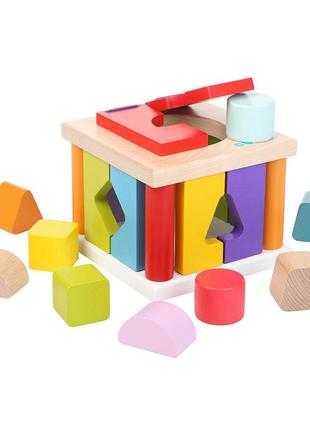 Дерев'яна розвивальна іграшка cортер квадратний сubika ls-5 143782 фото