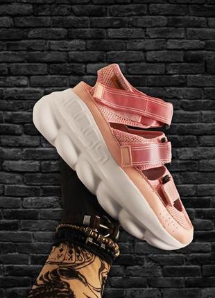🌴sandals pink white🌴жіночі стильні літні сандалі/сланці/рожеві шльопанці, жіночі літні сандалі
