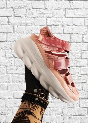 🌴sandals pink white🌴женские стильные летние сандали/сланцы/шлепанцы розовые, жіночі сандалі літні2 фото