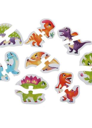 Пазли дитячі картонні puzzlika "8 в 1 динозаври" 16 деталей 152522 фото