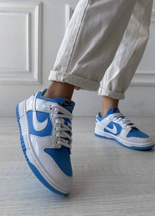 Nike sb dunk blue white кроссовки5 фото