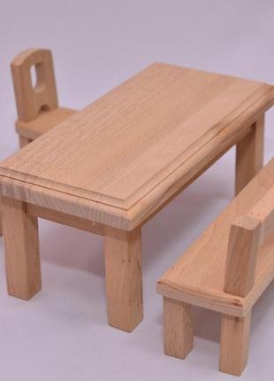 Набор игрушечной мебели из дерева для кукол lis wooden toy set - l набор 4 штуки5 фото