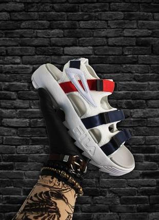 🌴літні fila disruptor 2sd navy red sandals🌴жіночі сандалі-сланці-шльопанці філа, літо. сандали женские фила