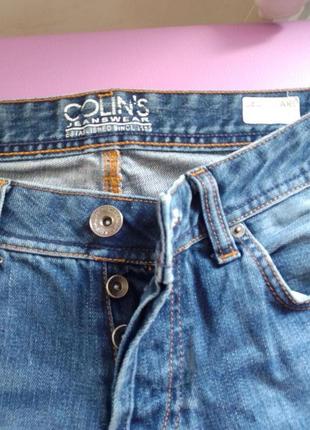 044 karl джинсы мужские голубые прямого кроя в стиле гранж (рваные)3 фото