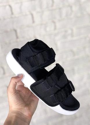 🌴летние мужские сандали adidas sandals black white🌴літні сланцы/шлепанцы адидас черные6 фото