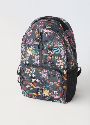 Рюкзак детский с граффити mickey mouse zara new