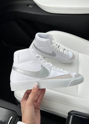 Кросівки nike blazer white silver2 фото