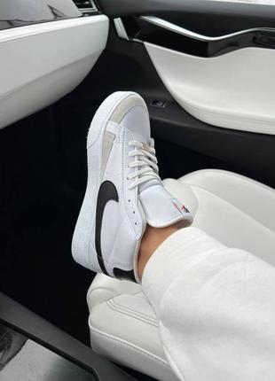 Кросівки nike blazer white black (висока підошва)10 фото