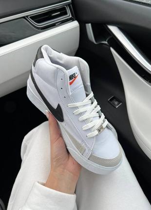 Кросівки nike blazer white black (висока підошва)5 фото