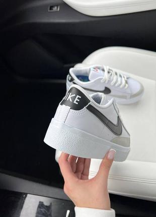 Кроссовки nike blazer low white black (высокая подошва)7 фото