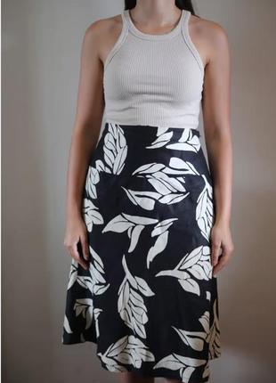 Шикарная льняная юбка миди h&m р. 46 xxl/3xl 100% лен4 фото