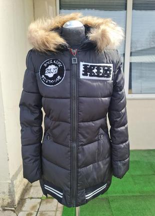 Женская курточка пальто пуховик демисезонная осенняя зимняя с капюшоном и меховым воротником4 фото