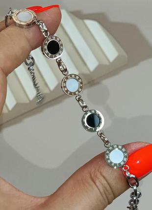 Браслет stainless steel у серебрі 18+3 см/5-10 мм