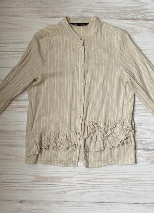 Сорочка блуза блузка рубашка льон zara