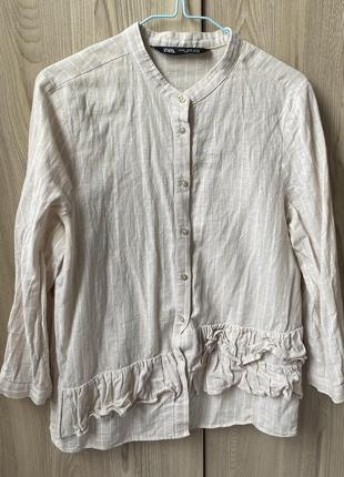 Сорочка блуза блузка рубашка льон zara6 фото