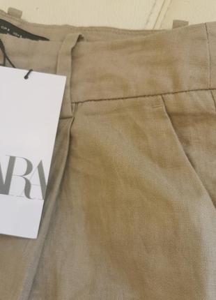 Штани брюки льон zara льняні лён10 фото