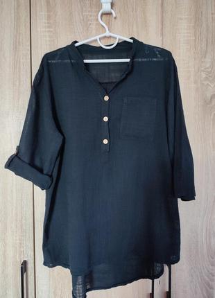 Бавовняна легенька сорочка блуза блузка рубашка розмір 50-52