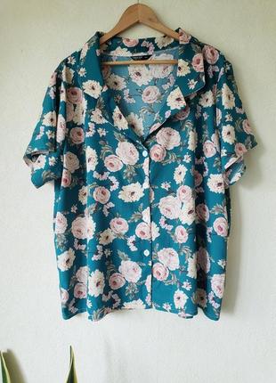 Новая удлиненная блуза с цветочным принтом shein curve 4 xl8 фото