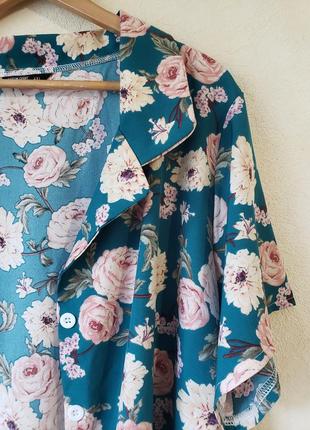 Новая удлиненная блуза с цветочным принтом shein curve 4 xl1 фото