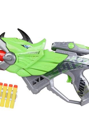 Бластер игрушечный пистолет детский дракон со светом и звуком мягкие пули combuy зелёный bb11