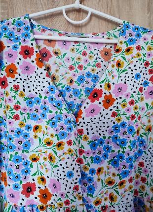 Легкая блузочка в цветочный принт блуза блузка размер 50-52-542 фото