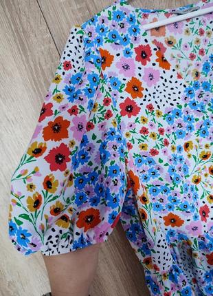 Легкая блузочка в цветочный принт блуза блузка размер 50-52-543 фото