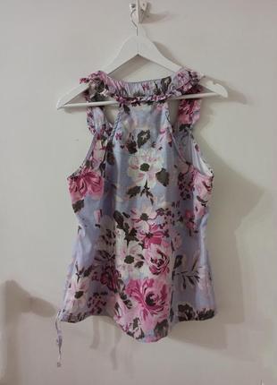 Натуральная блуза в цветочный принт3 фото