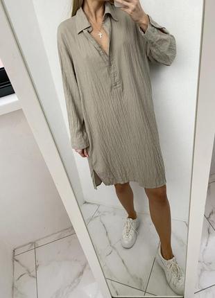 Натуральное хлопковое платье рубашка туника новая коллекция h&m7 фото